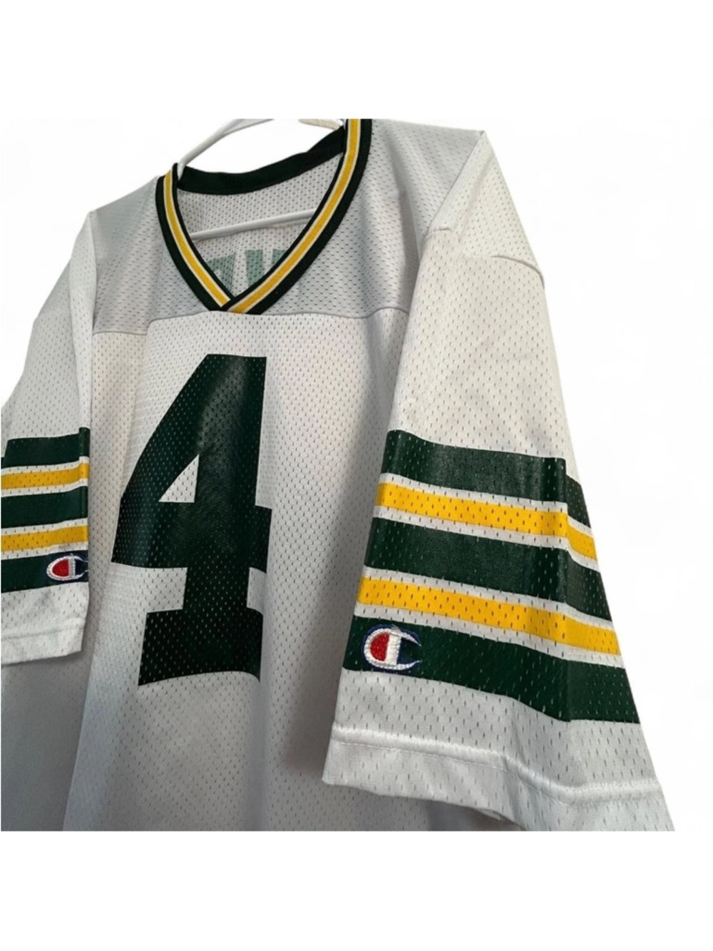 Vintage Champion Brett Favre #4 Green Bay Packers White NFL Jersey Mesh Large - Picture 3 of 3